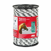 Kerbl Seil TopLine Plus, 200m, 6mm, weiß/rot, 6 x 0,3mm TriCOND