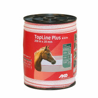 Kerbl Band Top Line Plus 400m, 20mm 5x0.30TriCond, weiß/rot