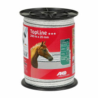 Kerbl Band TopLine, 200m, 20mm, weiß/petrol, 6x0,25mm TRICOND