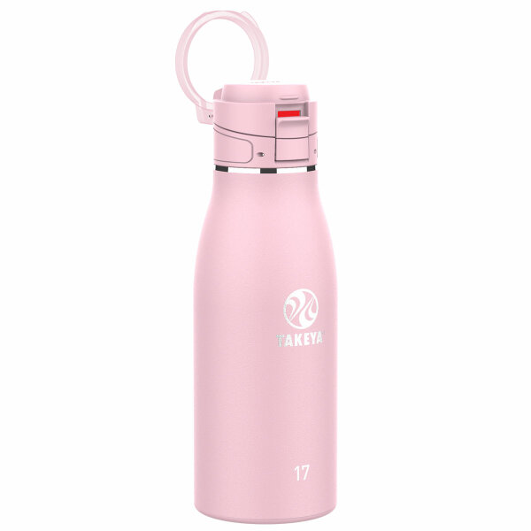 Takeya Actives Traveler Trinkflasche aus Edelstahl, vakuumisoliert, 500ml, blush