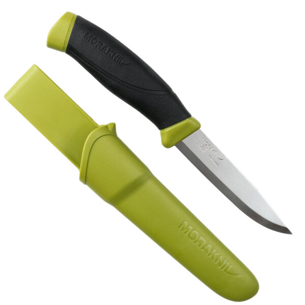 Morakniv Companion Messer in olivegrün mit Edelstahlklinge und TPE Griff