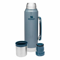 Stanley Legendary Classic Vakuum Flasche 1000 ml, 18/8 Edelstahl, Hammert. Blau