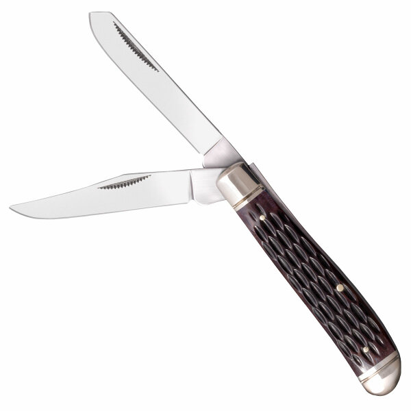 Cold Steel Mini Trapper mit 2 Slip Joint Klingen und Knochengriff, braun