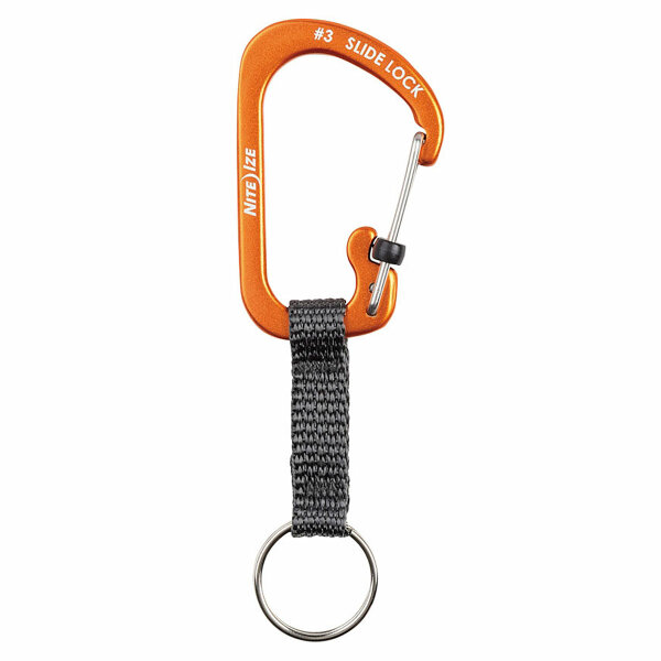 Nite Ize Slidelock Keyring #3 Aluminiumkarabiner, orange, CSLAW3-19-R6