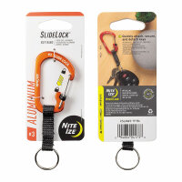 Nite Ize Slidelock Keyring #3 Aluminiumkarabiner, orange,...