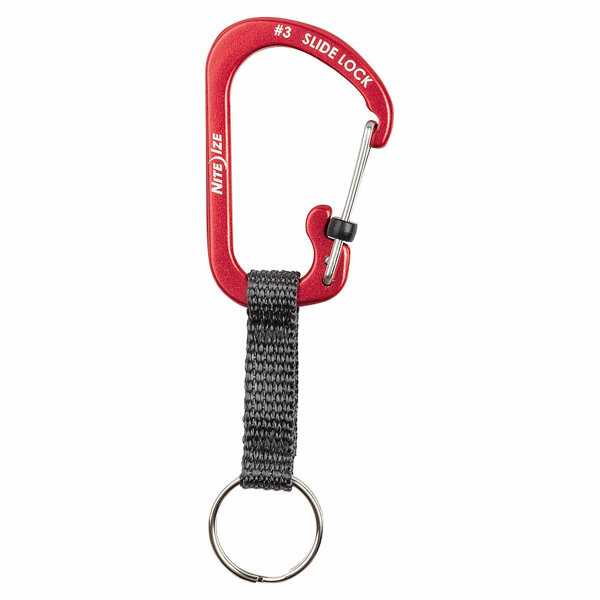 Nite Ize Slidelock Keyring #3 Aluminiumkarabiner, rot, CSLAW3-10-R6