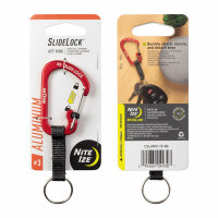 Nite Ize Slidelock Keyring #3 Aluminiumkarabiner, rot,...