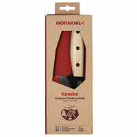 Morakniv Rombo Blackblade (S), Ash Wood, Outdoor Kochmesser mit Lederscheide